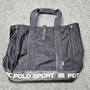 Vintage 90s Polo Sport Ralph Lauren Duffle Bag One Size Navy Logo Nylon Travel